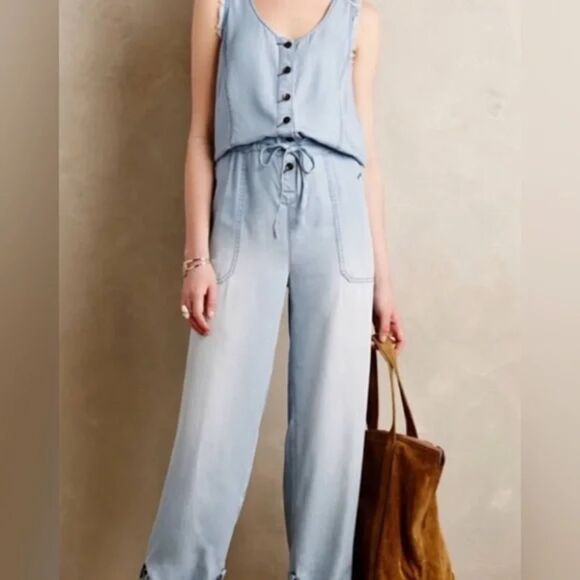 Anthropologie Hei Hei Denim Jumpsuit NWOT SIZE MEDIUM - Picture 1 of 9
